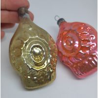 Ёлочная игрушка Гирлянда Лимонная, стекло. СССР