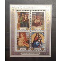 Ниуэ. 1986 год. Искусство. Живопись. Рождество. Блок (малый лист) (618)