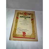Диплом 3-й  степени. Молодечненский областной совет. Незаполненный.
