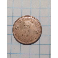 1 сантим Латвия 1997 год