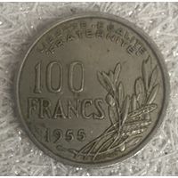 Монета 100 франков 1955 год. Франция. С рубля без МЦ.