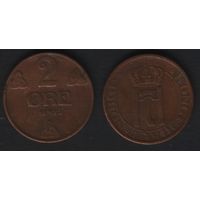 Норвегия km371 2 эре 1950 год (nf02