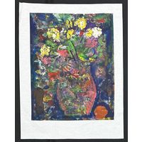 Акулов В.И "Праздничный букет", 2020г. Бумага, акрил. Размер 55х42 см.