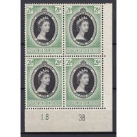 91.BrKS. Великобритания. Колонии. Фиджи. Коронация Елизаветы II. 1953 г. 2 1/2d. Угловой кварт. Mi.#163.