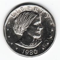 1 доллар США 1980 год Сьюзен Б. Энтони Без знака монетного двора _состояние XF/aUNC