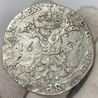Талер патагон 1636 г. Филипп 4, Фландрия, Испанские Нидерланды. Очень красивая монета!