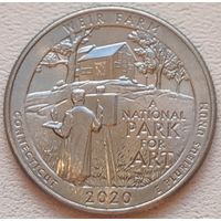 США 25 центов (квотер) 2020 D Weir Farm Connecticut