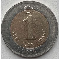 Турция 1 лира 2005 г.