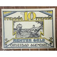 Нотгельд 10 пфеннигов 1922 год. Мюриц. Веймарская республика