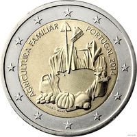 2 евро 2014 Португалия Международный год семейных фермерских хозяйств UNC из ролла