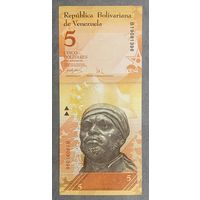 Банкнота 5 боливар 2007 год. Венесуэла. НЕ БЫЛА В ОБОРОТЕ.