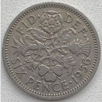 Великобритания 6 пенсов 1956 г.