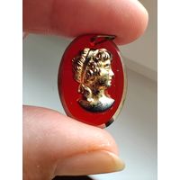 Кулон камея стекло винтажная Европа
