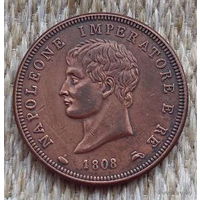 Италия 1 сольдо 1808 года. Наполеоновское Королевство Наполеон Бонапарт. Предложи свою цену или обмен!