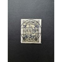 Польша 1915 Марка Mi.1 Варшавская городская почта с надпечаткой "6 gr" выпуска октябрь-ноябрь из серии "Геральдические фигуры" (гашение с наклейкой) Mi.6А II каталог 20.00 евро