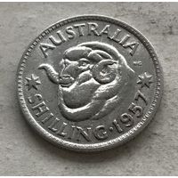 Австралия 1 шиллинг 1957 Елизавета II - серебро 0,500