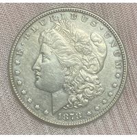 Монета 1 доллар 1878 год. США. Доллар Моргана.