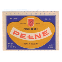 Этикетка пива Pelne Польша П738