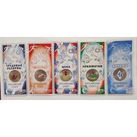 НАБОР 25 Рублей 2025 ЦСКА, Динамо, Спартак, Локомотив, Трудовые Резервы - Спортивные клубы  Цветная в блистере