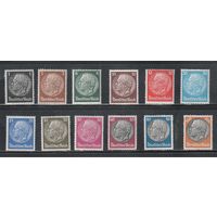 Германия(Рейх)-1933,(Мих.512-528) ** ( 3 м - *) ,  Стандарт, Президент Гинденбург, ВЗ-4, 12 марок