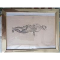 Рисунок карандашом женщины ню художника Крохалева П.С