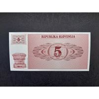 5 толаров  1990 года. Словения. UNC.Распродажа