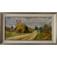 Акеньшин С.И "Дорога в Кисельки", 2020г. Х/М. 30х60 см.