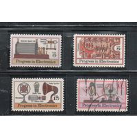 США-1973, (Мих.1113-1116),  ** (1 м - гаш.) , Радио, Электроника(полная серия)
