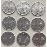 Италия 1 лира 1954 г. Цена за 1 шт.