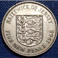 Джерси 5 новых пенсов 1968 г.