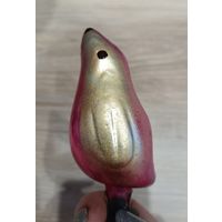 Елочные игрушки стекло, птичка на прищепке, птица