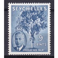 95.BrKSe. Великобритания. Колонии. Сейшельские острова. Георг VI. Местные мотивы. 9C. 1952 г. Mi.#156.*