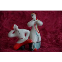 Статуэтка фарфоровая " Плясуны "   ЗХК Полонне   ( целая )