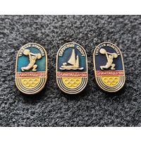 Олимпиада 80. Москва. Тяжёлая атлетика, штанга, парусный спорт. Сборный лот. Цена за один значок. (Е-3)