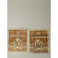 Дания Марка 1930 Wavy Lines Волнистые линии