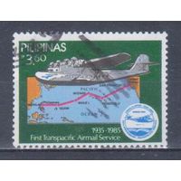 [2179] Филиппины 1985. Авиация.Самолет. Гашеная марка.