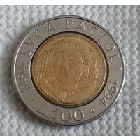 Италия 500 лир, 1994 (500 лет со дня рождения Луки Пачоли) (14-17-8)