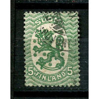 Финляндия - 1917/1930 - Герб 5P - [Mi.68A] - 1 марка. Гашеная.  (Лот 16JF)-TG2P16