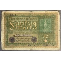 Банкнота 50 марок 1919 год. Веймарская республика. С рубля без МЦ.