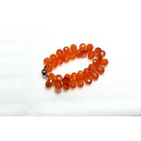 Браслет  натуральный граненый оранжевый сердолик