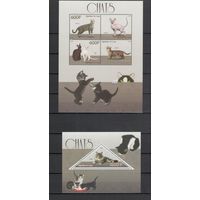 Конго 2015 Фауна кошки 1 лист и 1 блок MNH**