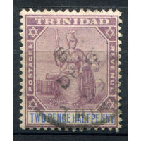 Британские колонии - Тринидад - 1896/1900г. - Британия, 2 1/2 P - 1 марка - гашёная [Mi 39]. #4-B5-124-A-1