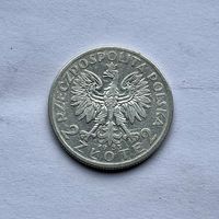 Монета СЕРЕБРО Польша 2 злотых 1933 год ОТЛИЧНЫЕ