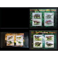 СЕРИЯ Блоков динозавры рептилии фауна MNH