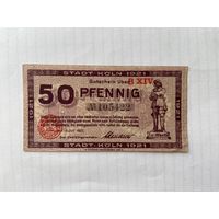 Нотгельд 50 пфеннигов. Кёльн. Веймарская республика - 04