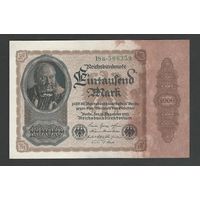 Германия 1000 марок 1922 года. Без надпечатки. Тип Р-82a. Состояние UNC-