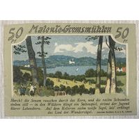 Нотгельд 50 пфенниг 1921 год. Маленте-Гремсмюлен. Веймарская республика
