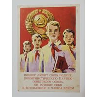 Калинин Законы юных пионеров 1962 Тир.30 000 чистая открытка СССР (БССР, Беларусь)
