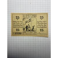 Нотгельд 25 пфеннигов Германия -3012