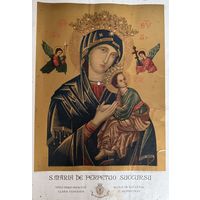 Старинная литография Божией Матери 1920-е года